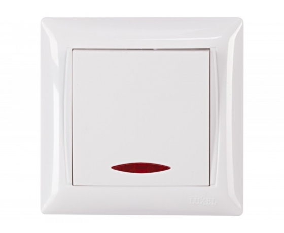 Фото 2 - Выключатель с подсветкой Luxel PRIMERA (3005) белый