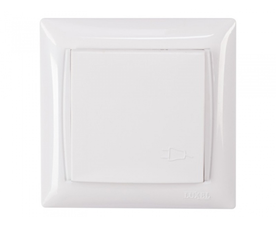 Фото 3 - Розетка с заземлением и крышкой Luxel PRIMERA (3011) белая