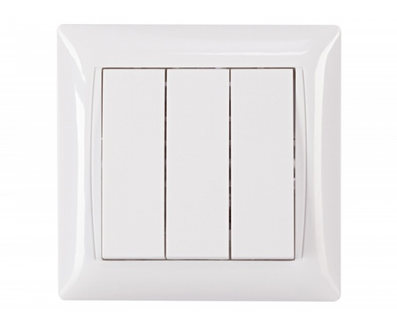 Фото 2 - Выключатель тройной Luxel PRIMERA (3013) белый
