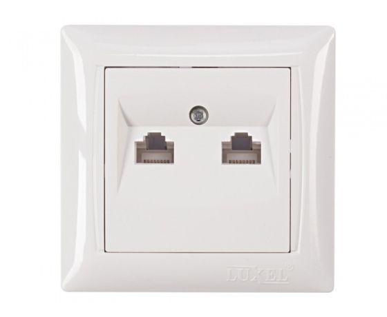 Фото 2 - Компьютерная розетка двойная Luxel PRIMERA (3028) белая