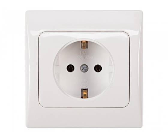 Фото 2 - Розетка с заземлением Luxel FAIRY (4004) белая