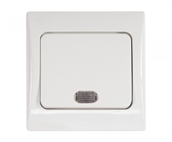 Фото 2 - Выключатель с подсветкой Luxel FAIRY (4005) белый