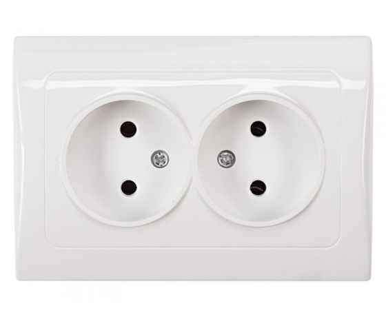 Фото 2 - розетка двойная Luxel FAIRY (4007) белая