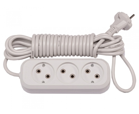 Фото 2 - Сетевой удлинитель Luxel 3 розетки 10М (7129)