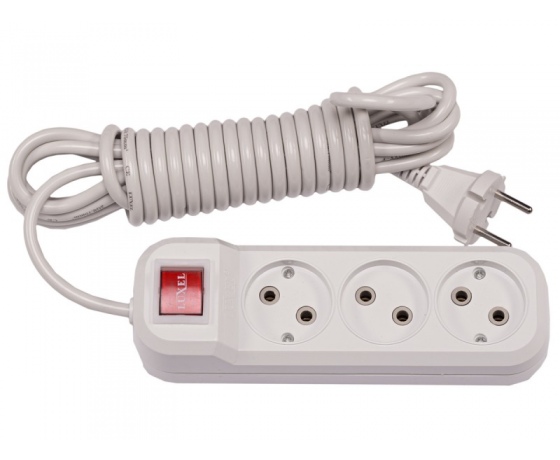 Фото 2 - Сетевой удлинитель Luxel 3 розетки 5М с выключателем (7225)