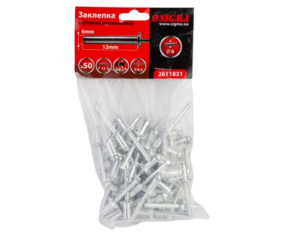 Фото 2 - Заклепки алюминиевые Premium 6.0×12мм 50шт SIGMA (2611831)