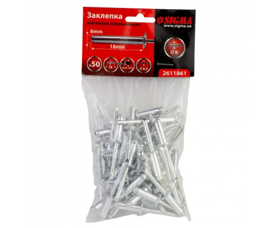 Фото 2 - Заклепки алюминиевые Premium 6.0×18мм 50шт SIGMA (2611861)