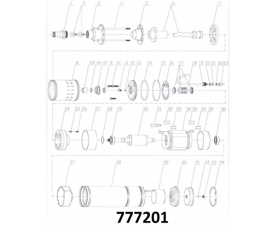 Фото 4 - Насос шнековый скважинный 0.37кВт H 130(65)м Q 20(13.3)л/мин Ø75мм (нерж) AQUATICA (DONGYIN) (777201)