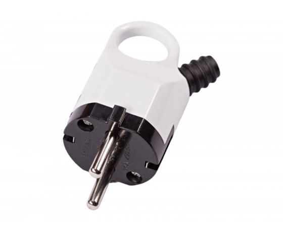 Фото 2 - Вилка Luxel с заземлением угловая с кольцом и гофрой (1010)