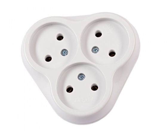 Фото 2 - Розетка тройная luxel (1020) белая