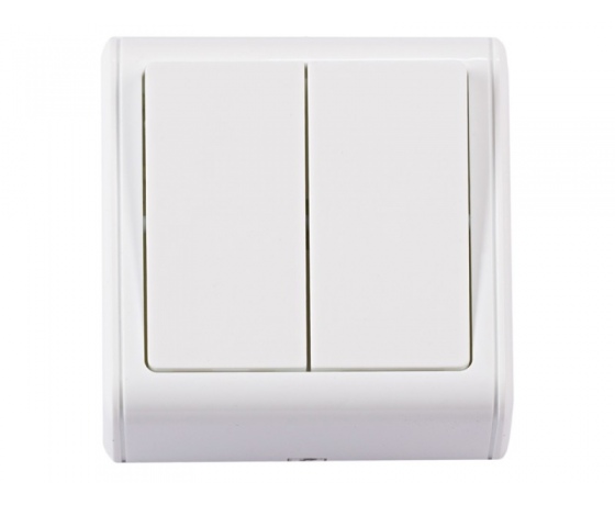 Фото 2 - Двойной выключатель Luxel MINIATURE (2053) белый