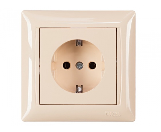 Фото 2 - Розетка с заземлением Luxel PRIMERA  (3304) кремовая
