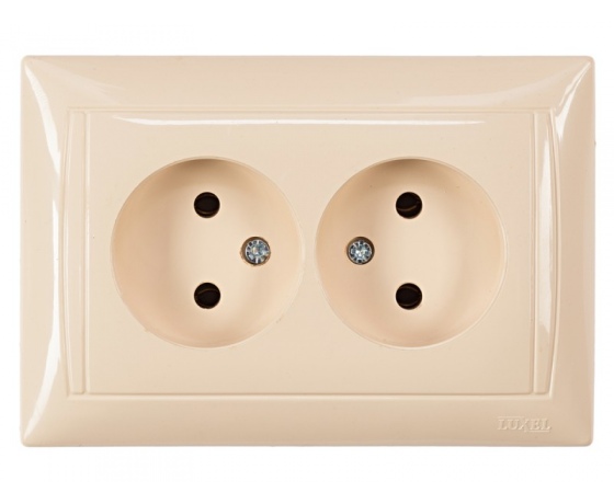 Фото 2 - Розетка двойная Luxel PRIMERA (3307) кремовая