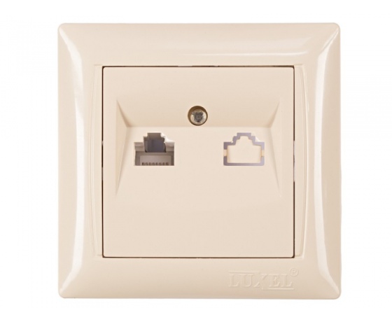 Фото 2 - Компьютерная розетка Luxel PRIMERA (3327) кремовая