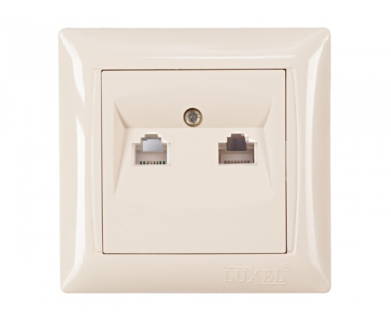 Фото 2 - Компьютерная розетка телефонная Luxel PRIMERA (3329)кремовая