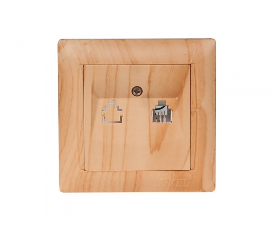 Фото 2 - Розетка телефонная Luxel PRIMERA (3810) сосна
