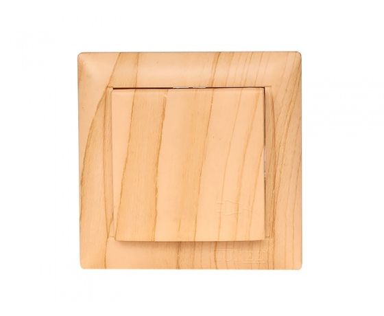 Фото 2 - Розетка с заземлением и крышкой Luxel PRIMERA (3811) сосна