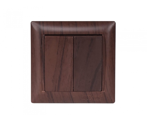 Фото 2 - Выключатель двойной Luxel PRIMERA (3903) вишневый