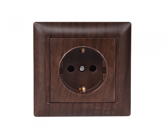 Фото 2 - Розетка с заземлением Luxel PRIMERA (3904) вишневая