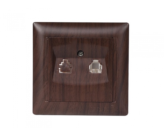 Фото 2 - Розетка телефонная Luxel PRIMERA (3910) вишневая