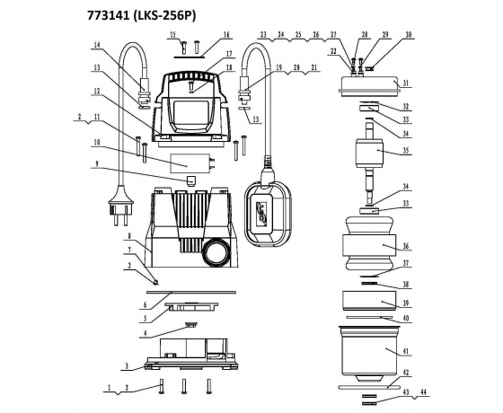 Фото 4 - Насос дренажный садовый 0.25кВт Hmax 6м Qmax 110л/мин LEO (773141)