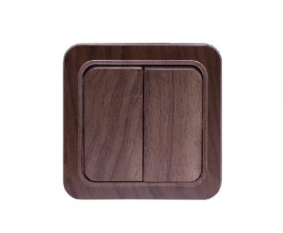 Фото 2 - Наружный выключатель двойной Luxel OPERA (2903) вишневый