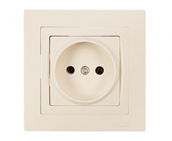 Фото 2 - Розетка одинарная Luxel BRAVO (5301) кремовая