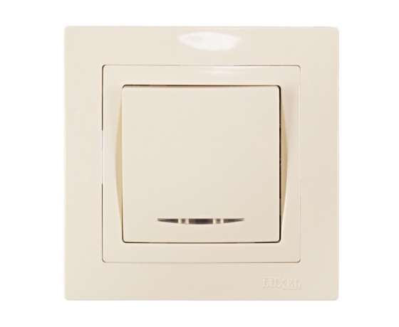 Фото 2 - Выключатель с подсветкой Luxel BRAVO (5305) кремовый