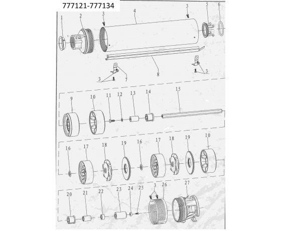 Фото 4 - Насос центробежный скважинный 2.2кВт H 267(210)м Q 55(33)л/мин Ø102мм AQUATICA (DONGYIN) (777128)