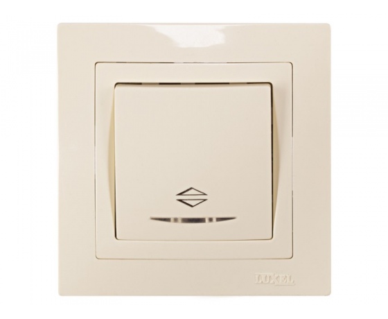 Фото 2 - Выключатель проходной с подсветкой Luxel BRAVO (5316) кремовый