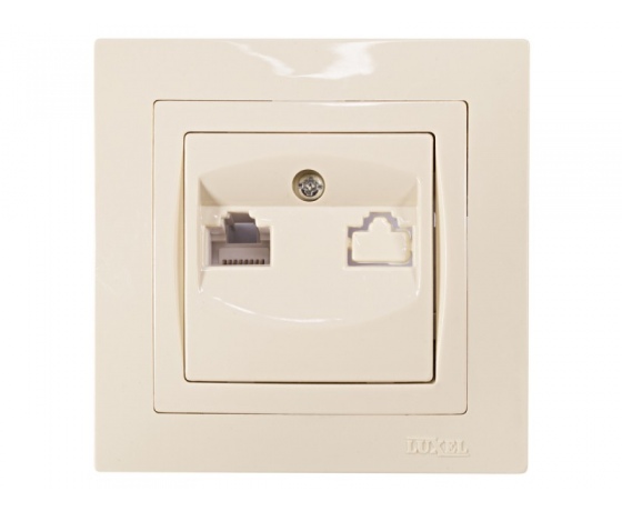 Фото 2 - Компьютерная розетка Luxel BRAVO (5327) кремовая