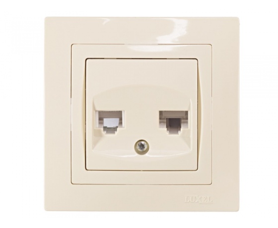 Фото 2 - Компьютерная розетка   телефонная Luxel BRAVO (5329) кремовая