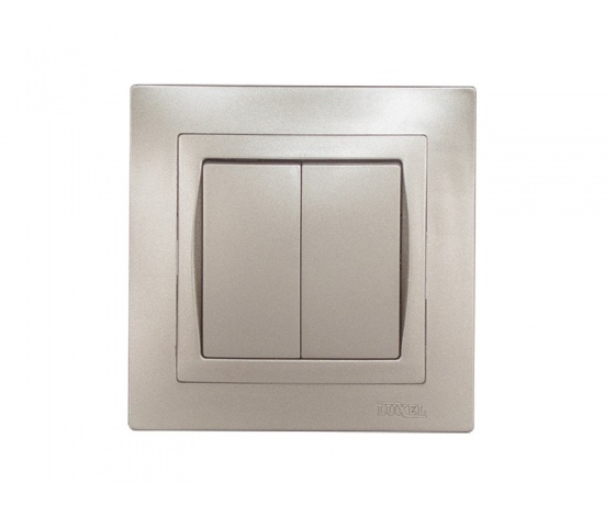 Фото 2 - Выключатель двойной Luxel BRAVO (5403) антрацитовый