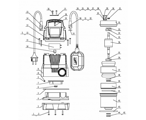 Фото 4 - Насос дренажный садовый 0.4кВт Hmax 5.5м Qmax 150л/мин LEO (773242)
