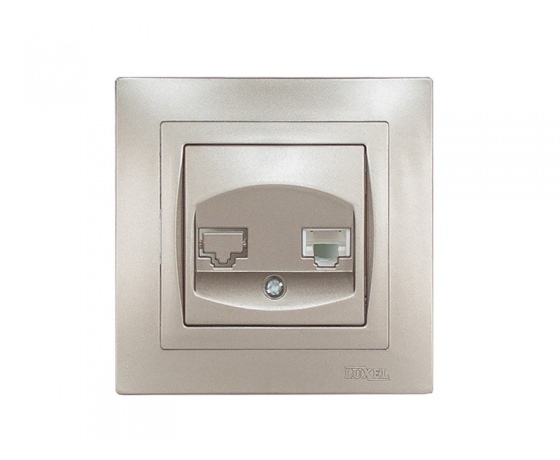 Фото 2 - Розетка телефонная Luxel BRAVO (5410) антрацитовая