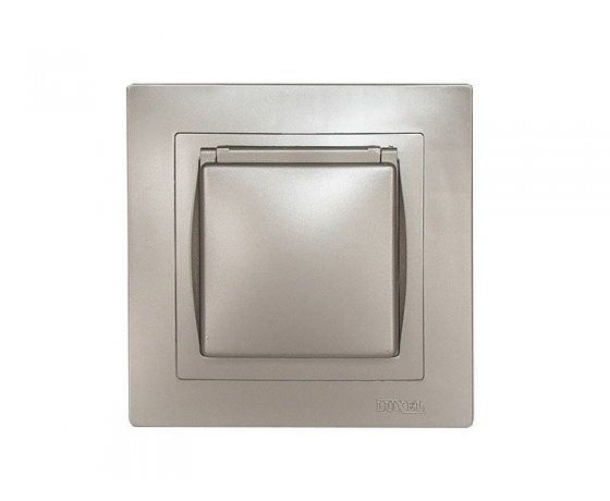 Фото 2 - Розетка с заземлением и крышкой Luxel BRAVO (5411) антрацитовая