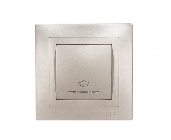 Фото 2 - Выключатель проходной с подсветкой Luxel BRAVO (5416) антрацитовый