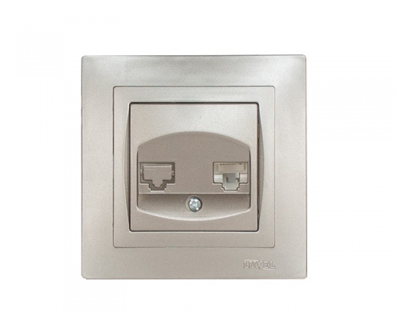 Фото 2 - Компьютерная розетка Luxel BRAVO (5427) антрацитовая