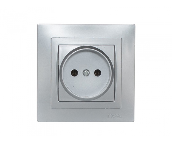 Фото 2 - Розетка одинарная Luxel BRAVO (5501) серебряная