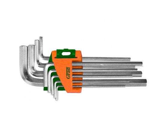 Фото 2 - Ключи шестигранные 9шт 1.5-10мм CrV (средние) GRAD (4022085)