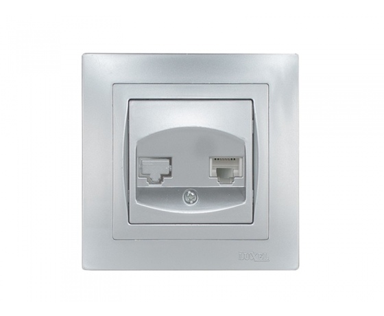 Фото 2 - Розетка телефонная Luxel BRAVO (5510) серебряная