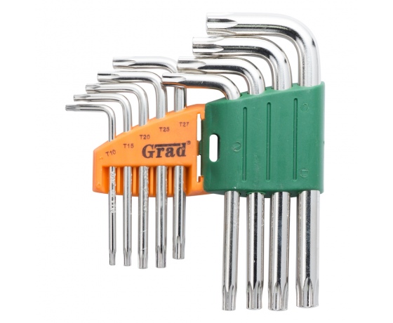 Фото 3 - Ключи TORX 9шт T10-T50мм CrV (короткие с отвер) GRAD (4022275)