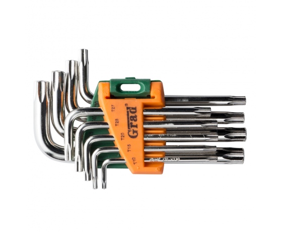 Фото 2 - Ключи TORX 9шт T10-T50мм CrV (короткие с отвер) GRAD (4022275)