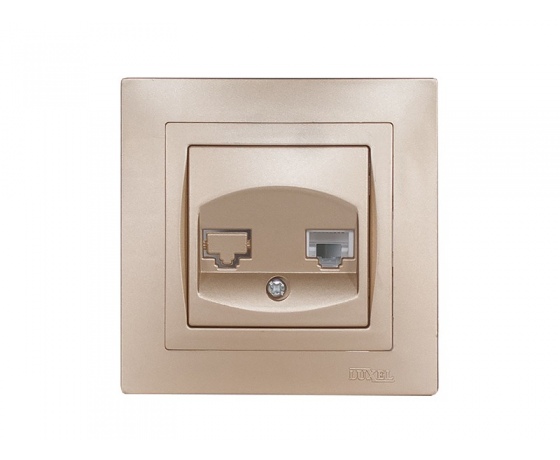 Фото 2 - Компьютерная розетка Luxel BRAVO (5627) платиновая