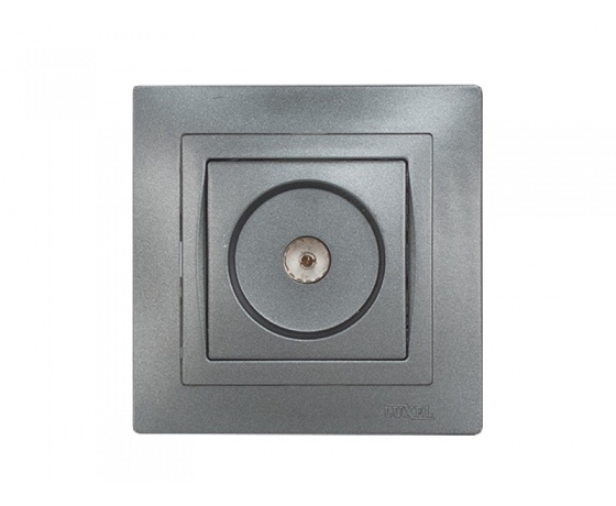 Фото 2 - Розетка телевизионная Luxel BRAVO (5709) графитовая