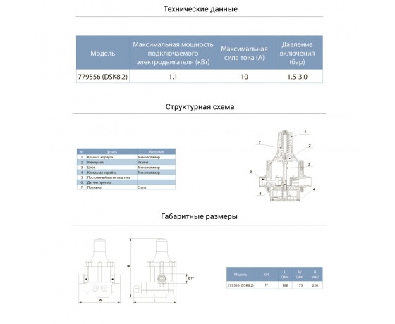 Фото 3 - Контроллер давления электронный 1.1кВт Ø1