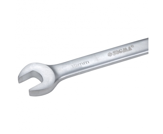 Фото 5 - Ключ рожково-накидной трещоточный 15мм CrV satine SIGMA (6022151)