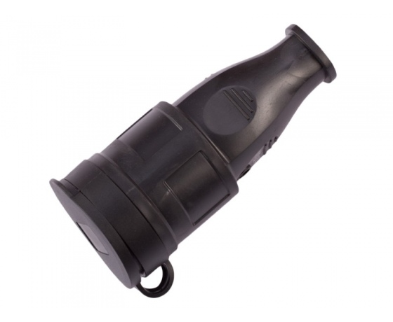 Фото 2 - Штепсельное гнездо Luxel каучуковое с заземлением и крышкой (1126)