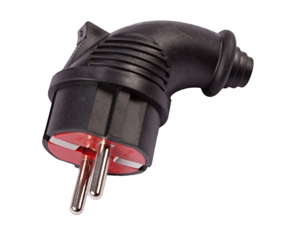 Фото 2 - Вилка Luxel каучуковая с заземлением угловая (1129)