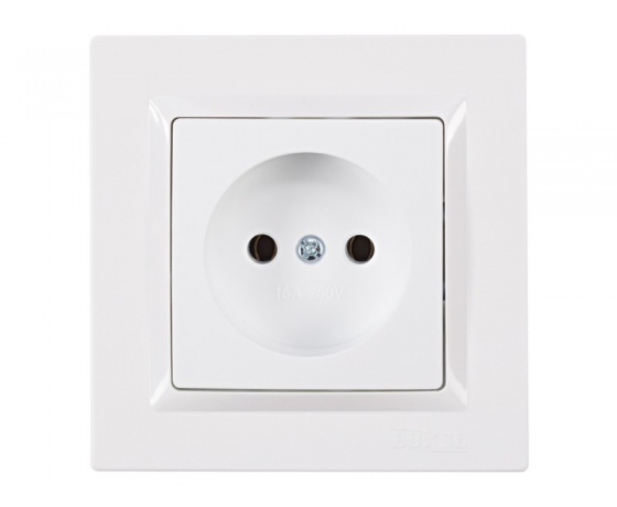 Фото 2 - Розетка одинарная Luxel JAZZ (9001) белая